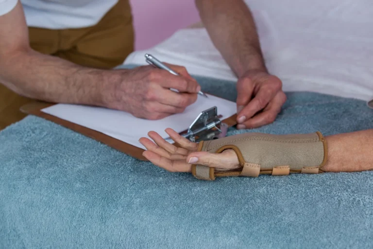 injured person being checked